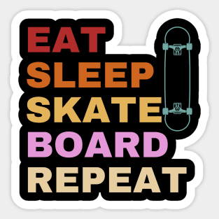 Eat Sleep Skateboard Repeat Sticker